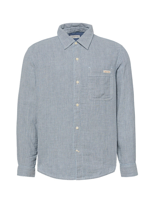 Double Face Striped Cotton Long Sleeves Shirt