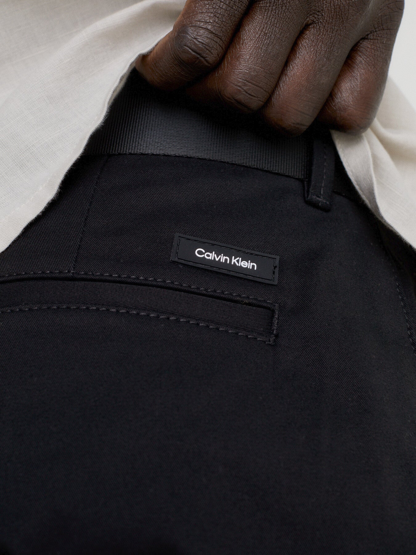 Slim Belted Chino Trousers