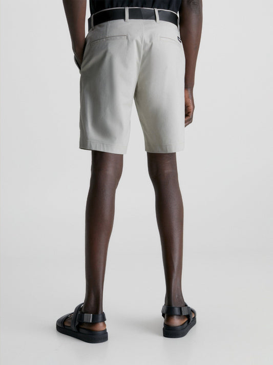 Slim Twill Belted Shorts