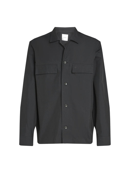 Boxy Cotton Blend Overshirt