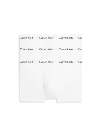 Low Rise 3 Pack Cotton Stretch Trunks White