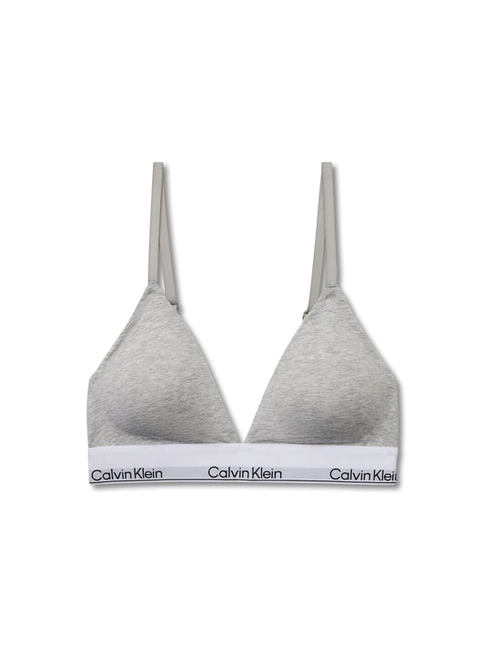 Icon Cotton Lightly Lined Triangle Bra Grey Heather