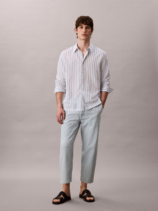 High Rise Cropped Tapered Jeans