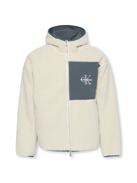 Sherpa Zip Hoodie White