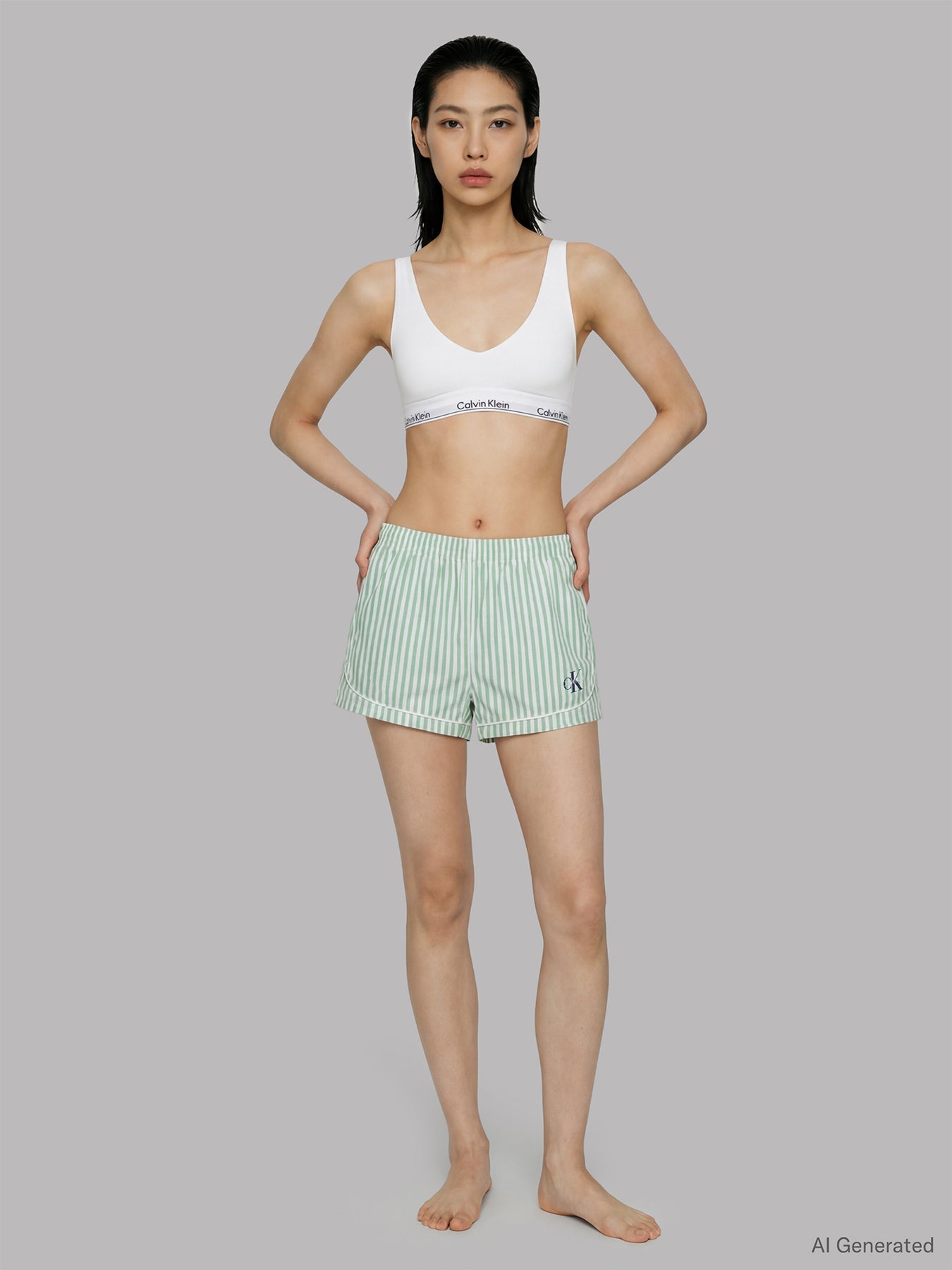 Cotton Poplin Pyjama Shorts Stripe