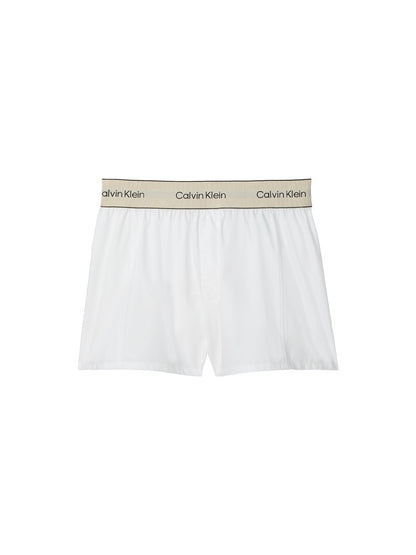 Cotton Poplin Logo Pyjama Shorts White