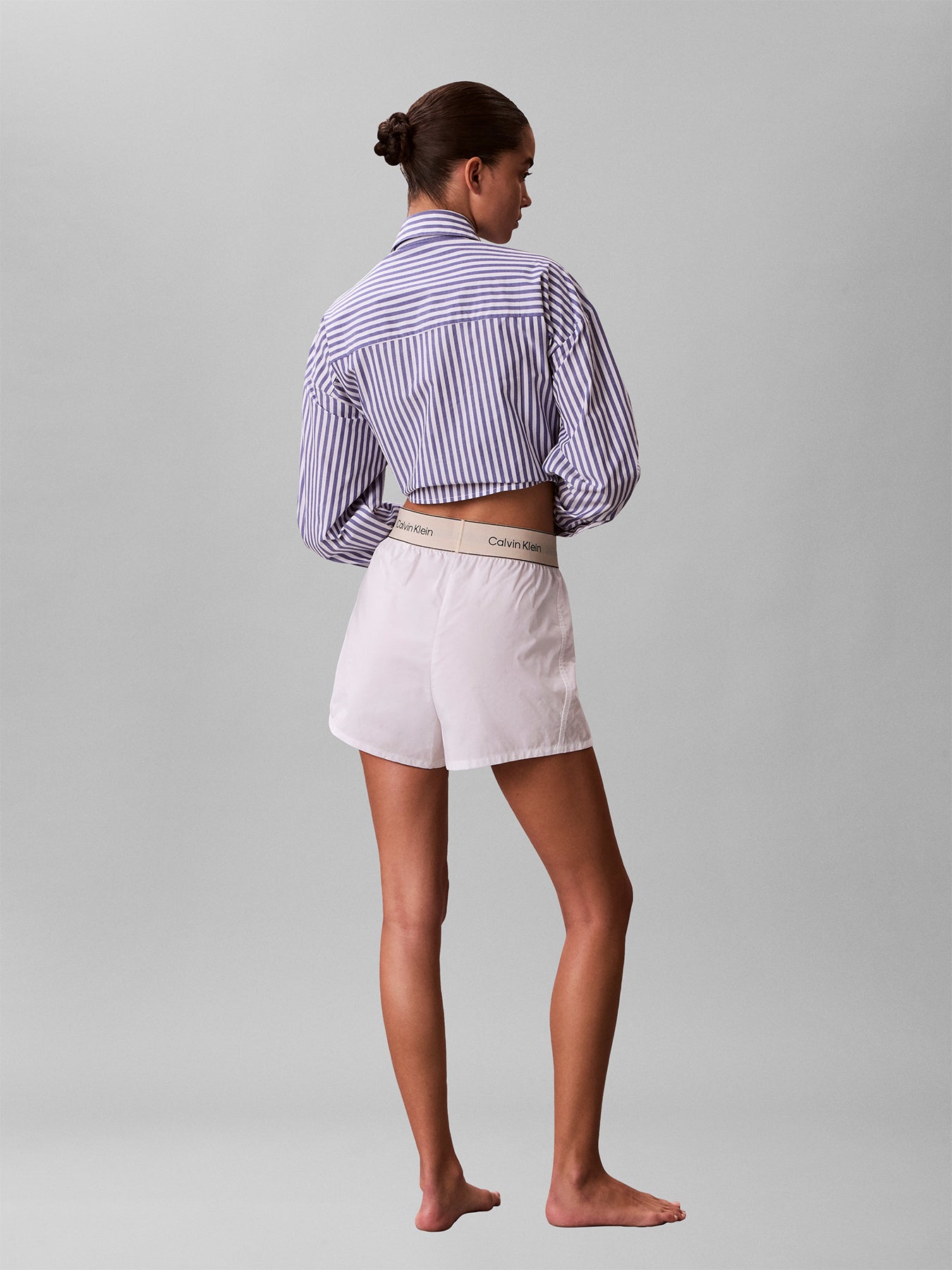 Cotton Poplin Logo Pyjama Shorts White