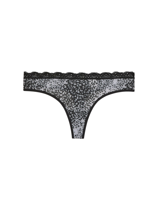 Microfibre Stretch Thong Animal Print