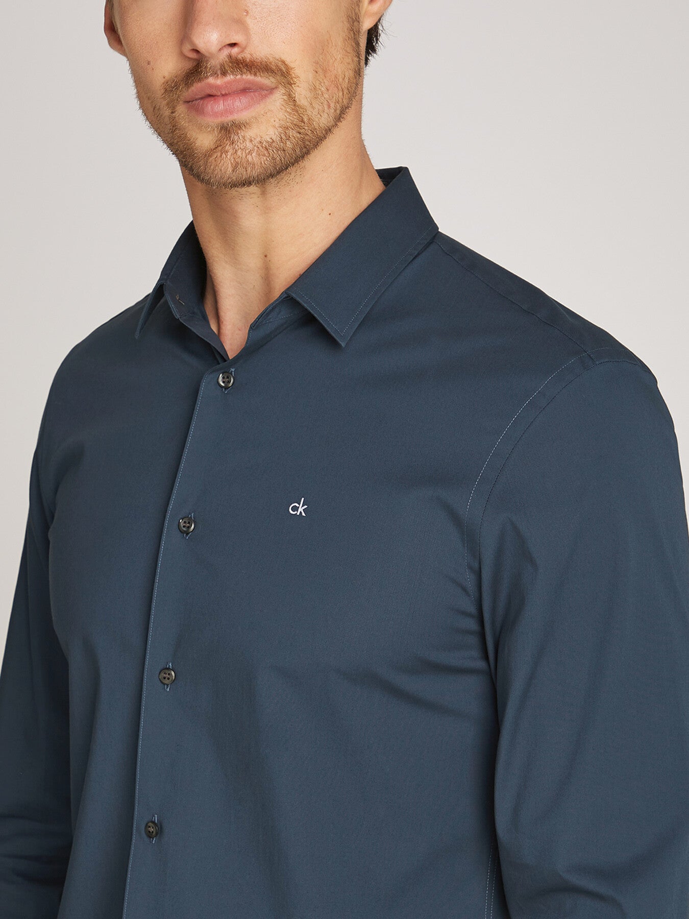 Slim Poplin Stretch Shirt
