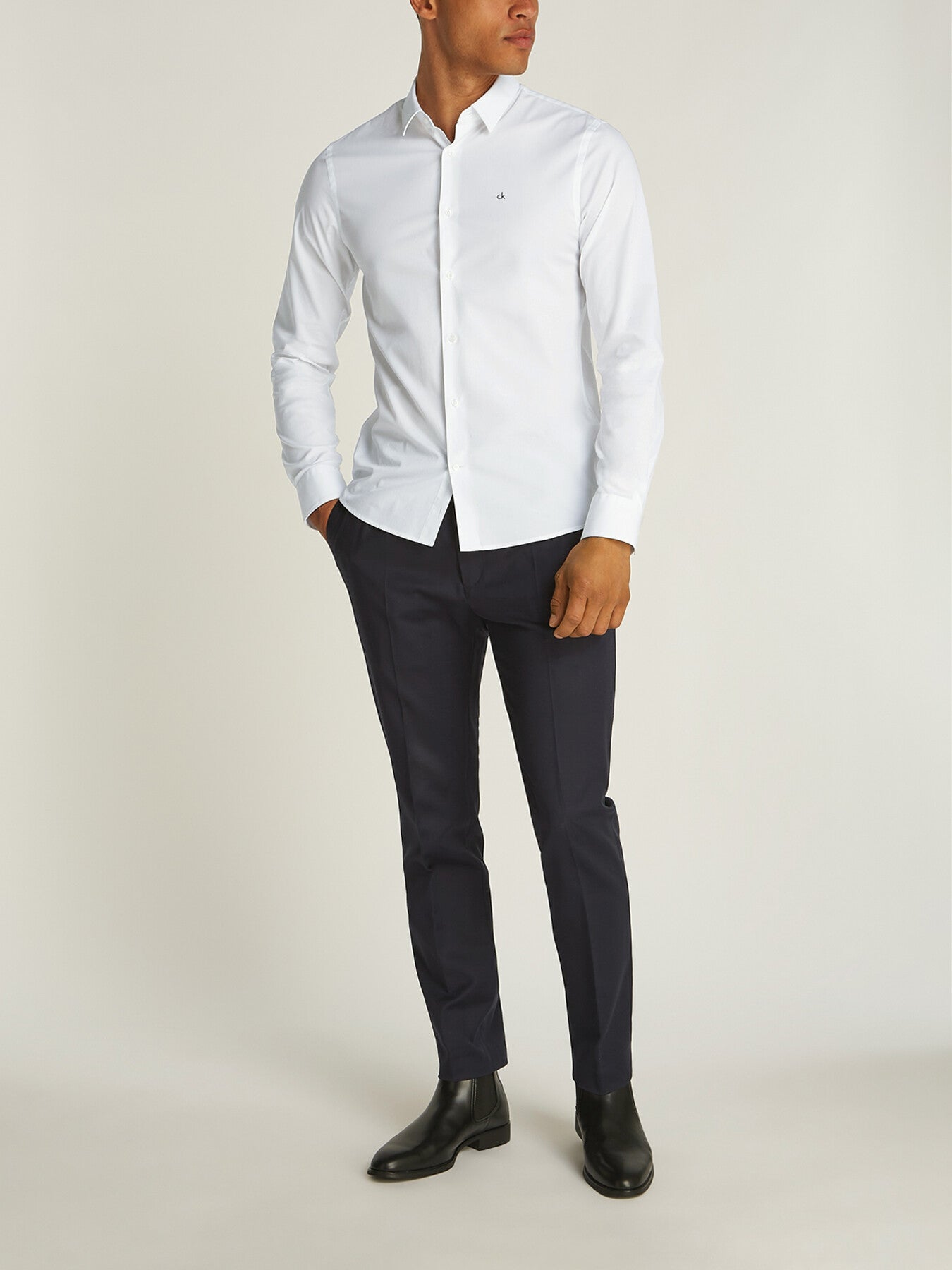 Slim Poplin Stretch Shirt