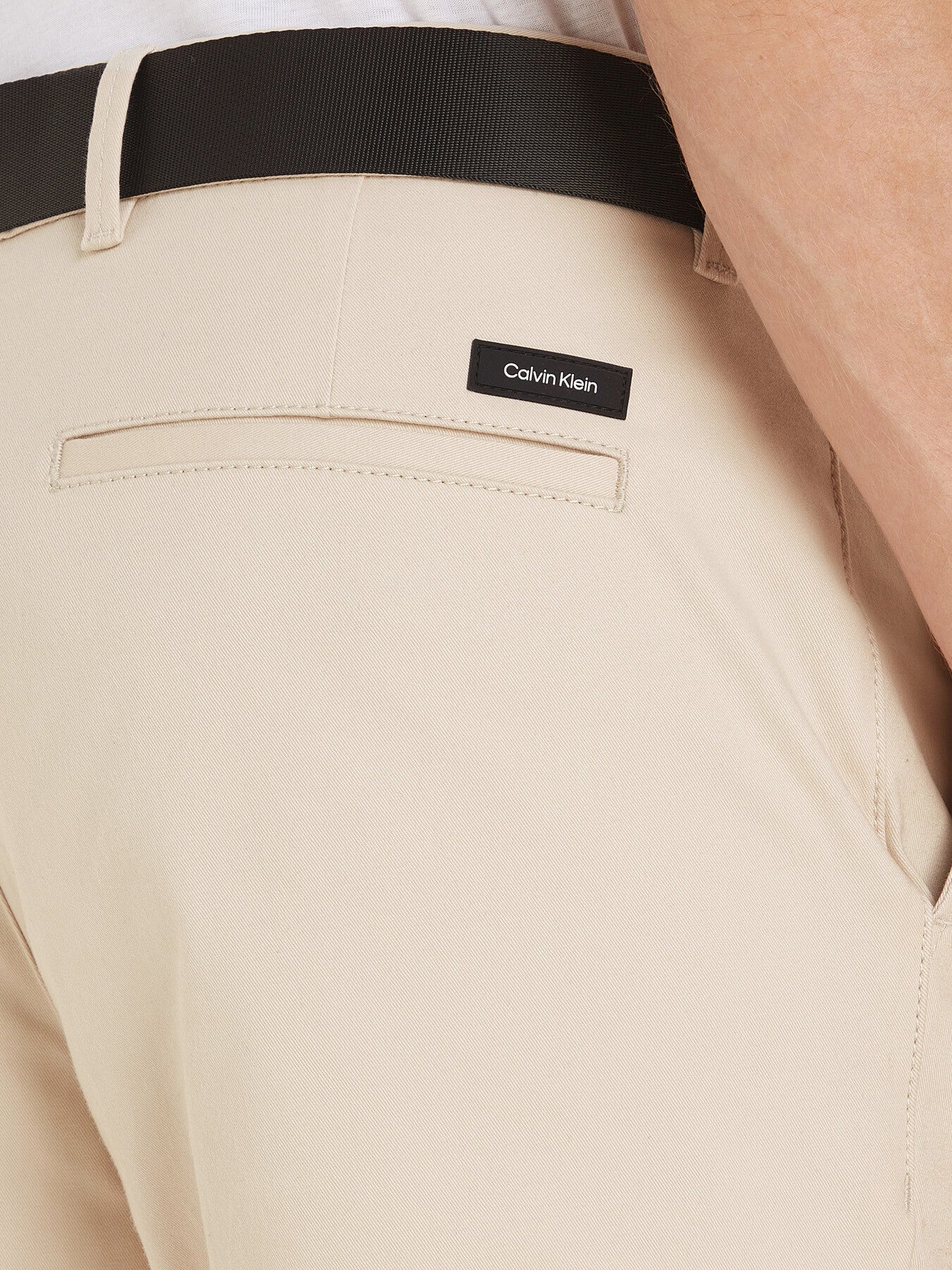 Slim Belted Chino Trousers