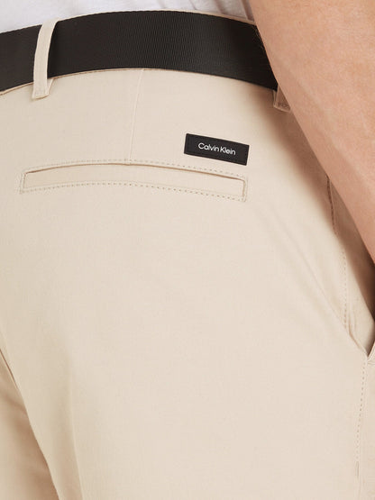 Slim Belted Chino Trousers