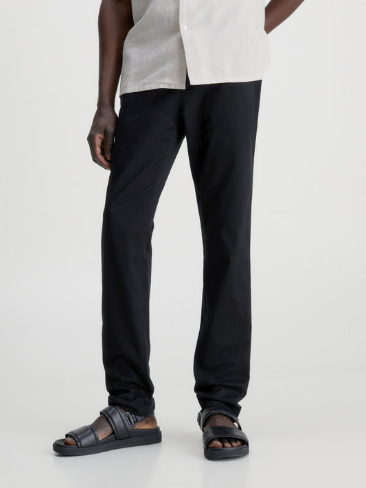 Slim Belted Chino Trousers