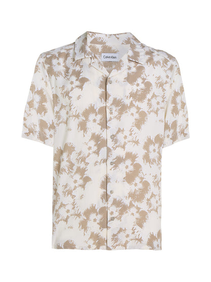 Floral Print Cuban Collar Shirt