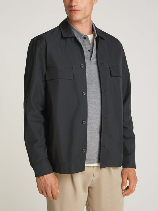 Boxy Cotton Blend Overshirt